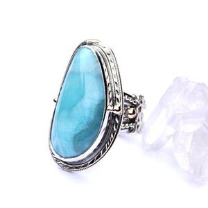 One of a kind Larimar Ring by Reve Jewelry